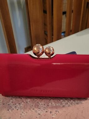 Ted Baker Red Patent Leather Wallet